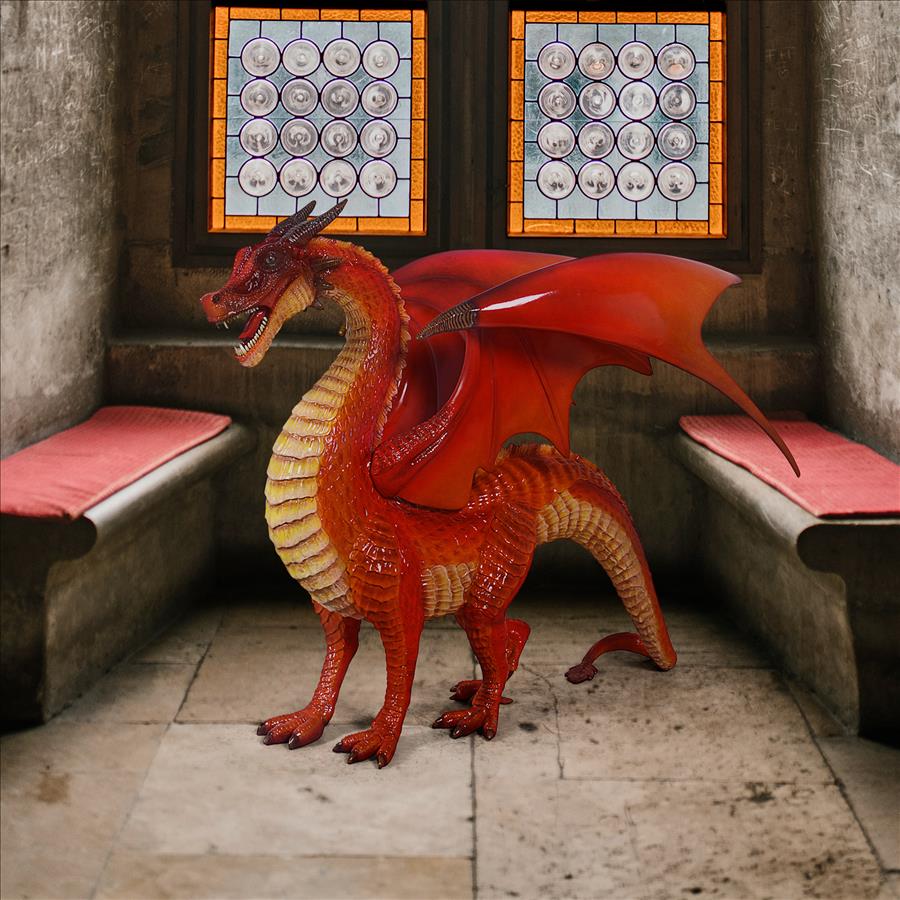 The Red Welsh Dragon Statue: Large