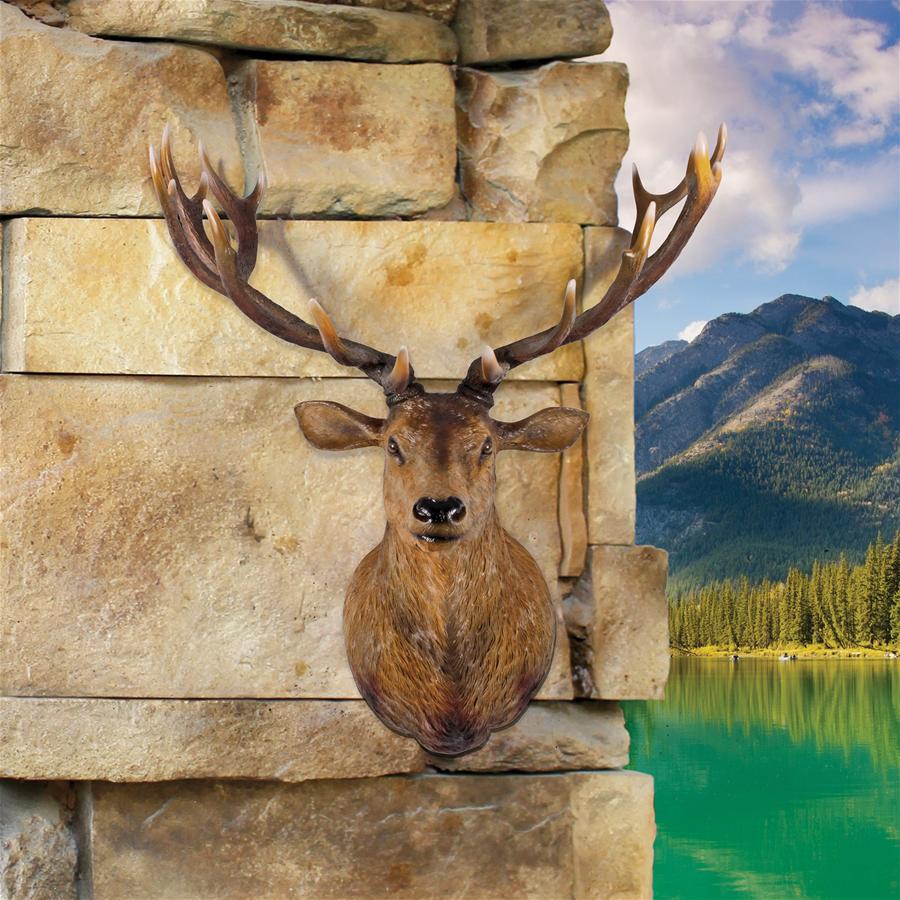 Big Antler Buck Trophy Deer Head Wall Sculpture