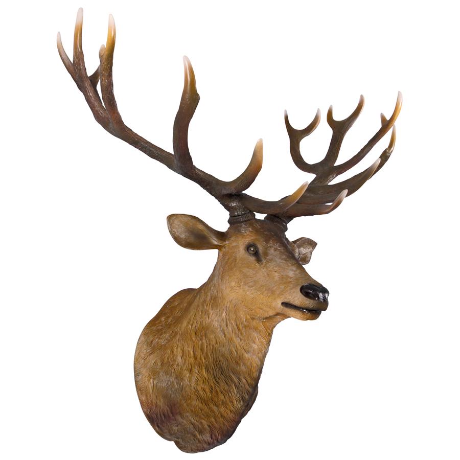 Big Antler Buck Trophy Deer Head Wall Sculpture