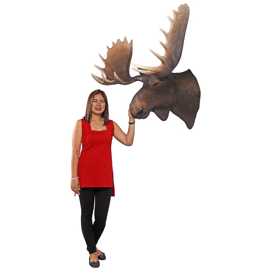 North American Majestic Moose Trophy Head Wall Sculpture