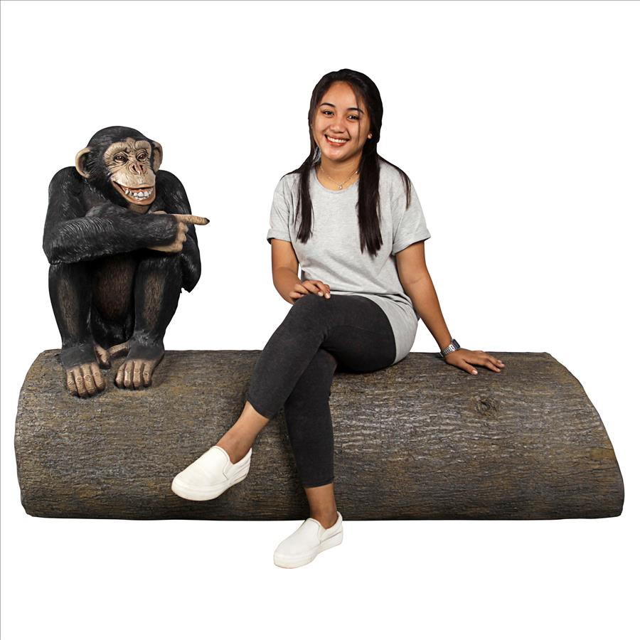 Monkey See Monkey Do Chimpanzee Photo Op Sculptural Bench