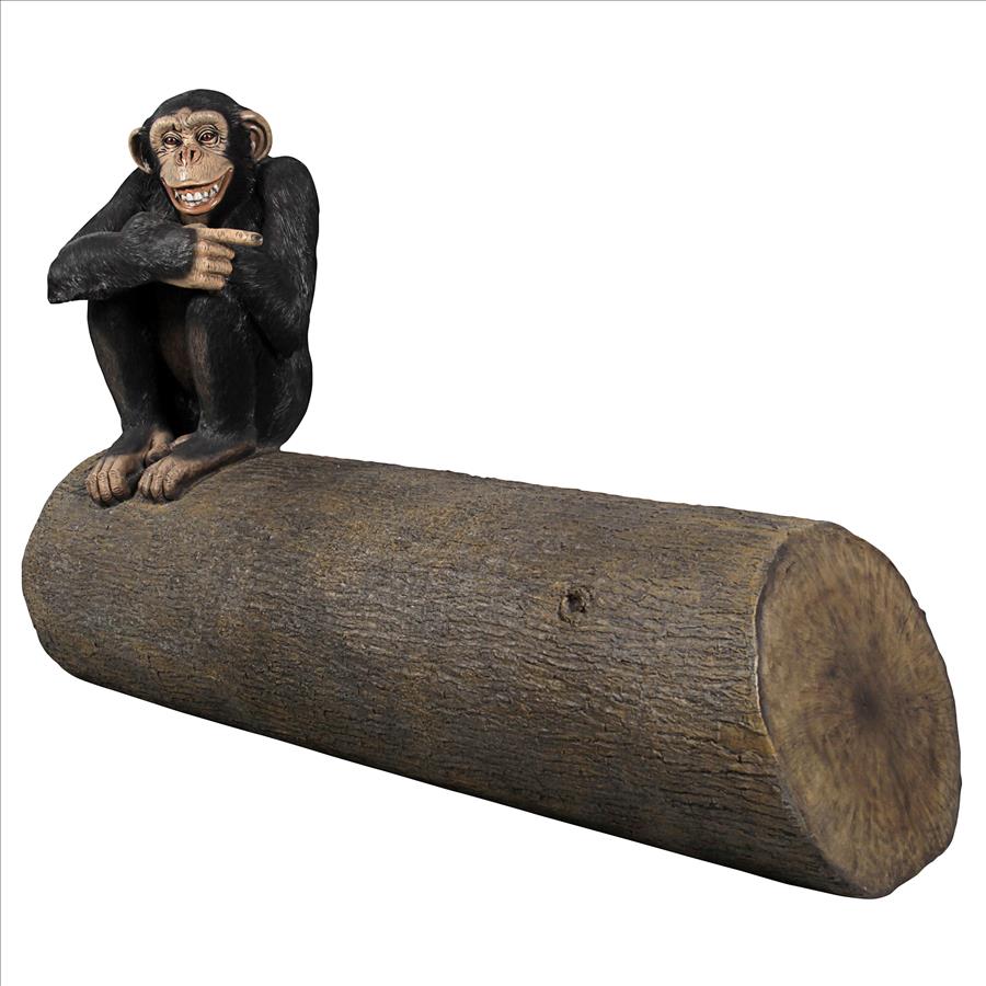 Monkey See Monkey Do Chimpanzee Photo Op Sculptural Bench