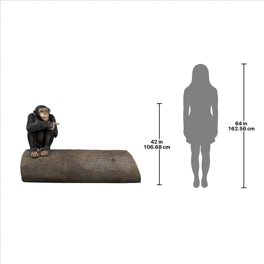 Monkey See Monkey Do Chimpanzee Photo Op Sculptural Bench