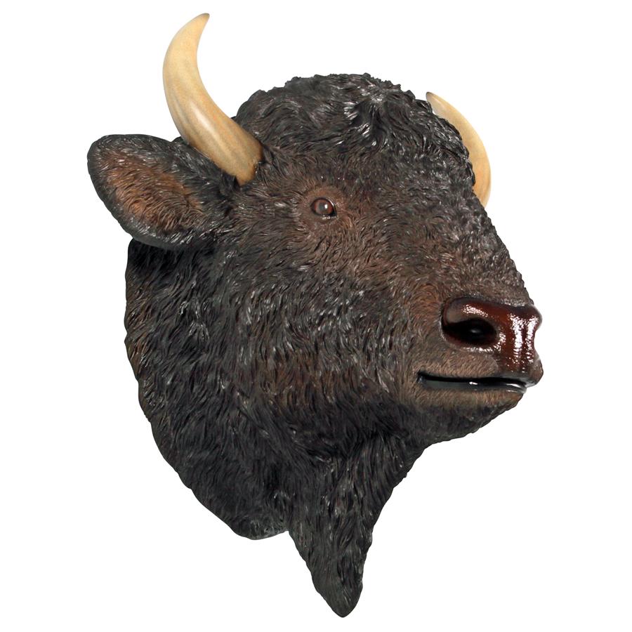 Large Scale Buffalo of the Great Plains Trophy Wall Statue