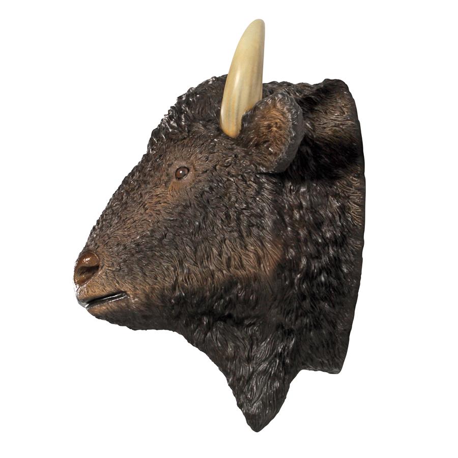 Large Scale Buffalo of the Great Plains Trophy Wall Statue