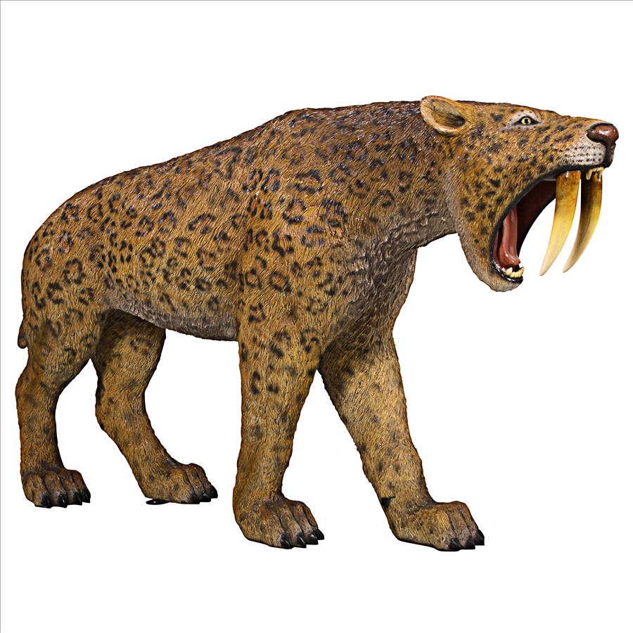 Prehistoric Predator Sabre-Toothed Cat Statue