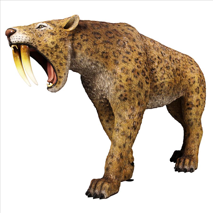 Prehistoric Predator Sabre-Toothed Cat Statue