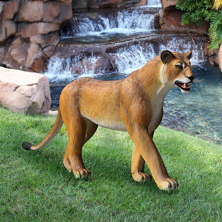 Lioness on the Prowl Garden Statue