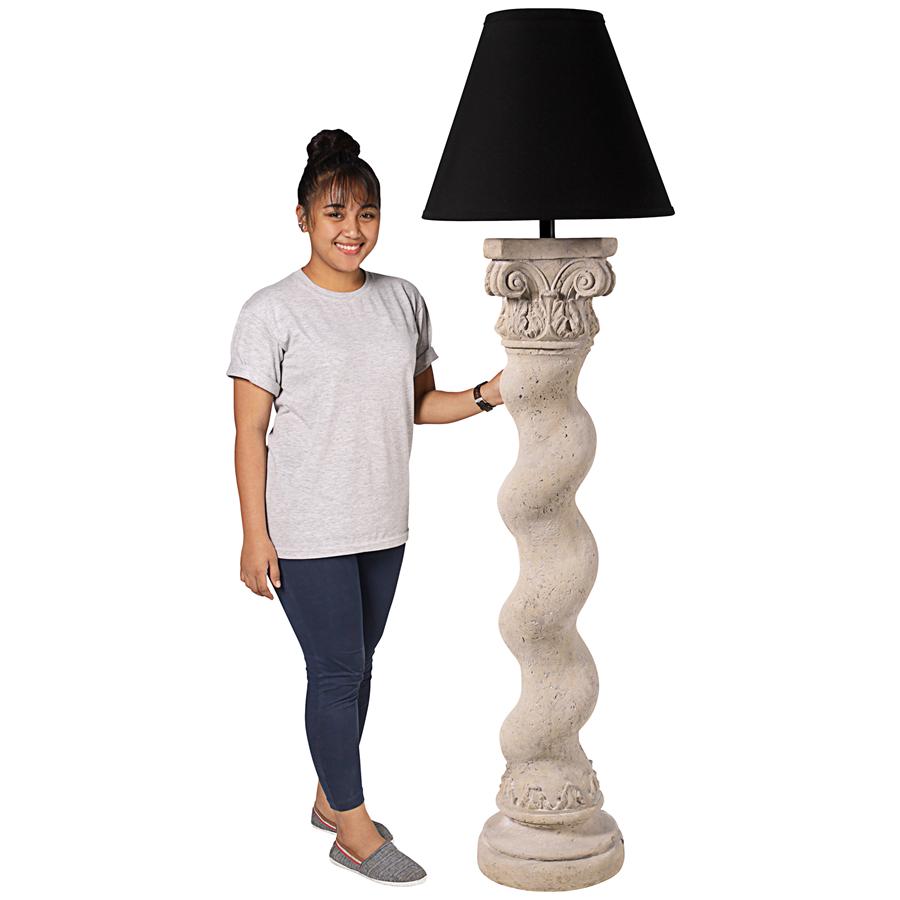 Bernini Barley Twist Column Faux Stone Floor Lamp