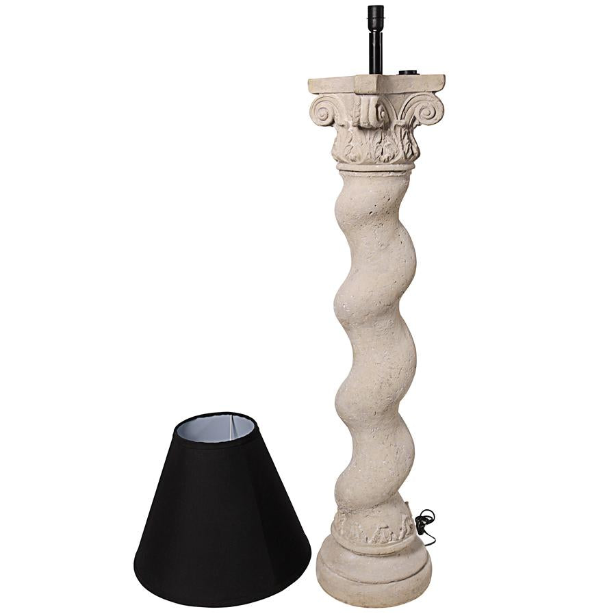 Bernini Barley Twist Column Faux Stone Floor Lamp