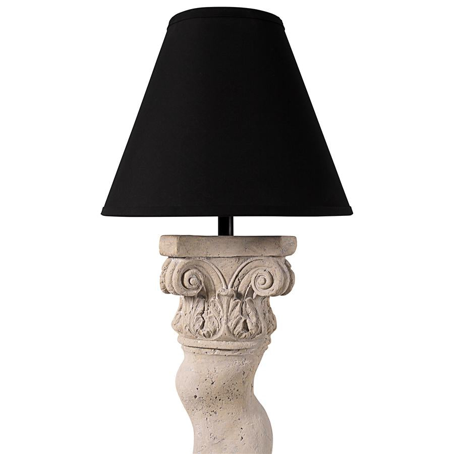 Bernini Barley Twist Column Faux Stone Floor Lamp