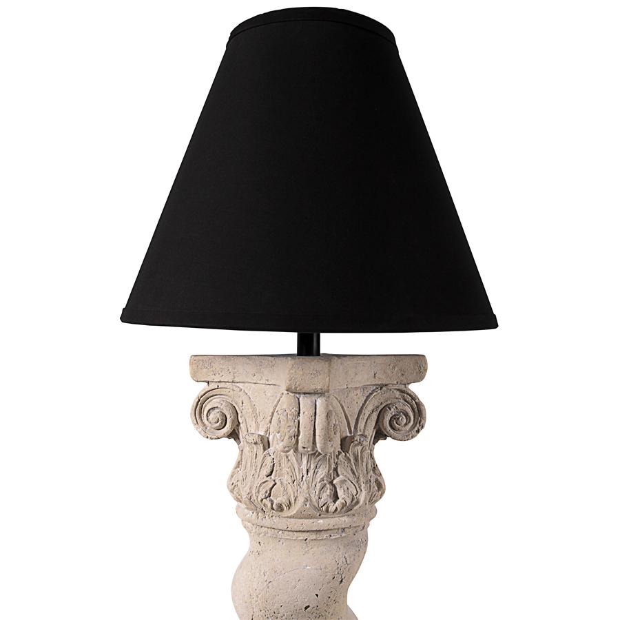 Bernini Barley Twist Column Faux Stone Floor Lamp