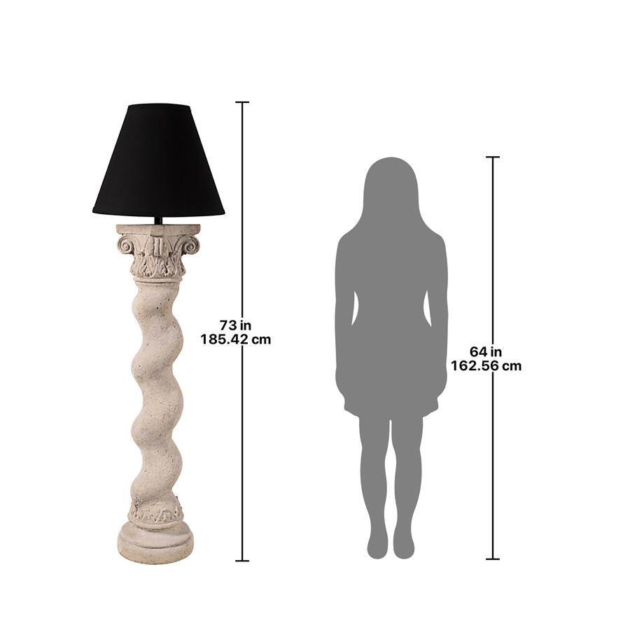 Bernini Barley Twist Column Faux Stone Floor Lamp