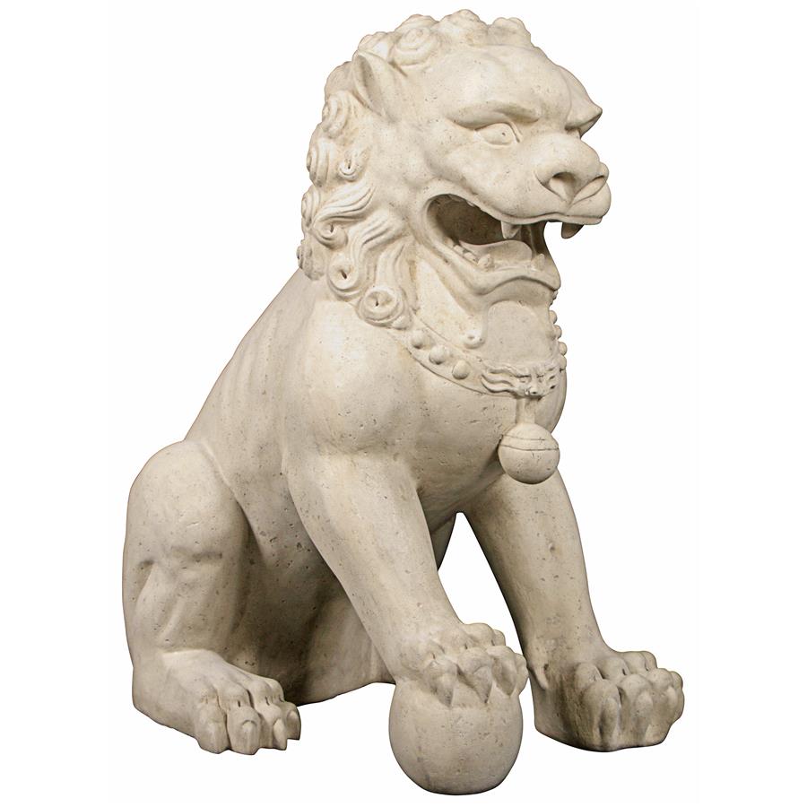 Grand Palace Chinese Lion Foo Dog Statue: Male (alone)