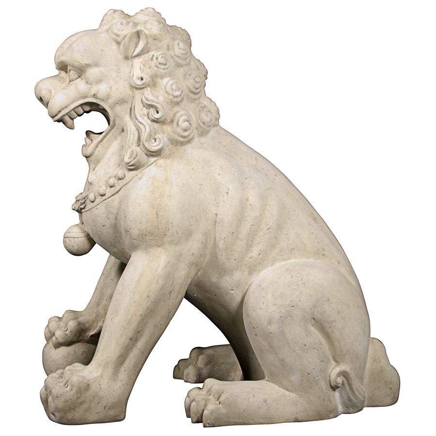 Grand Palace Chinese Lion Foo Dog Statue: Male (alone)