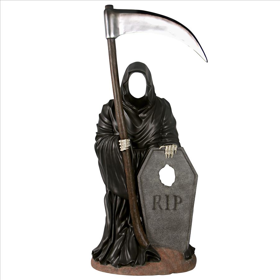 Halloween Grim Reaper Graveyard Ghoul Photo Op Life-Size Statue