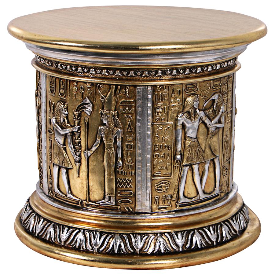 Egyptian Karnak Temple Side Table and Statuary Pedestal