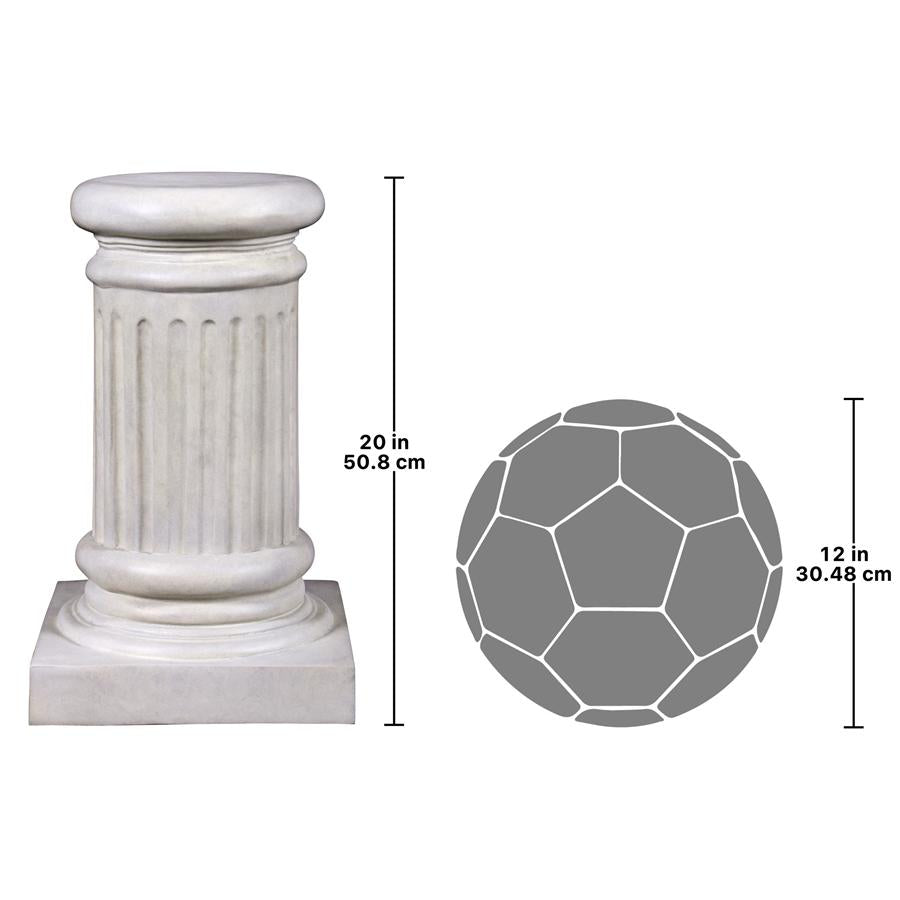 Classical Greek Fluted Garden Statuary Pedestal: Small