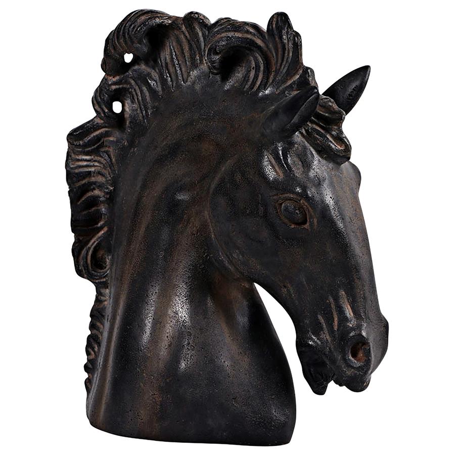 Magnificent Stallion Equestrian Horse Head Bust Statue