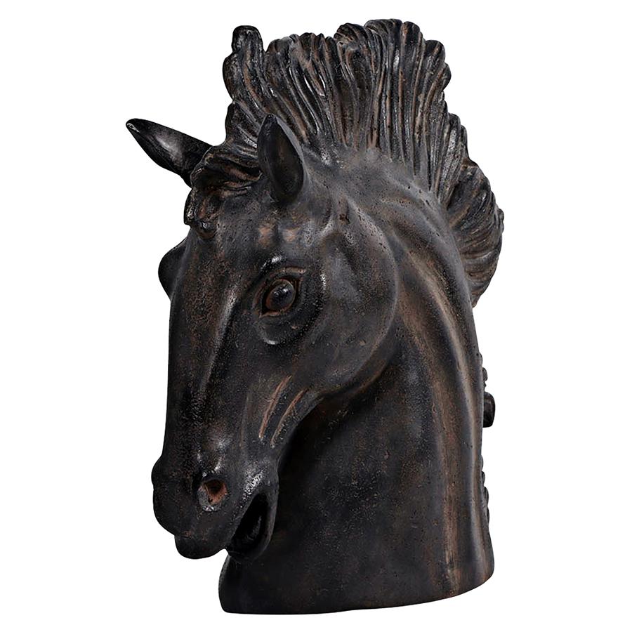 Magnificent Stallion Equestrian Horse Head Bust Statue