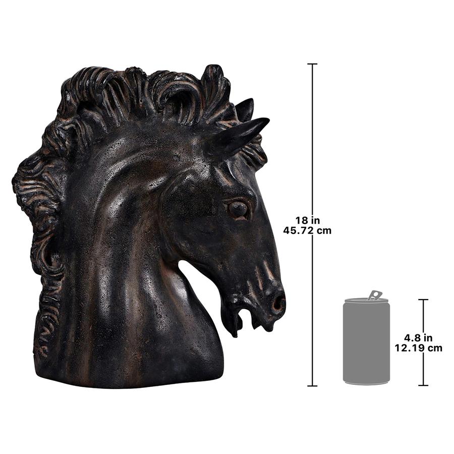 Magnificent Stallion Equestrian Horse Head Bust Statue