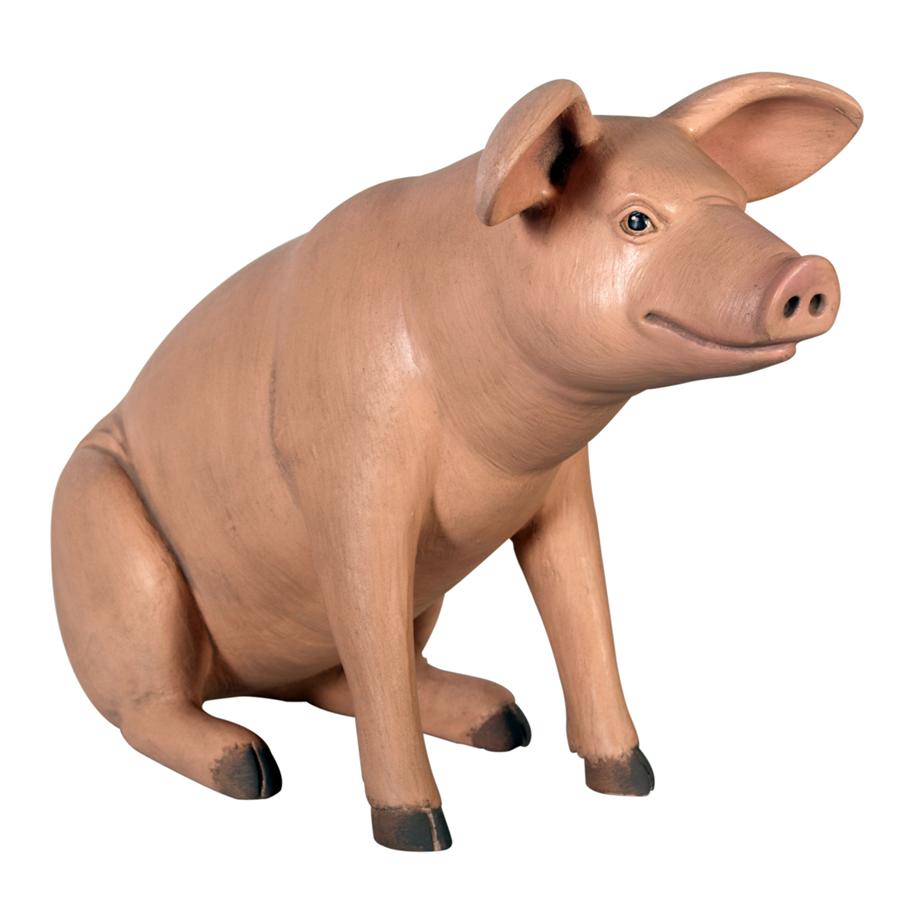 Sitting In Hog Heaven: Large Pig Statue