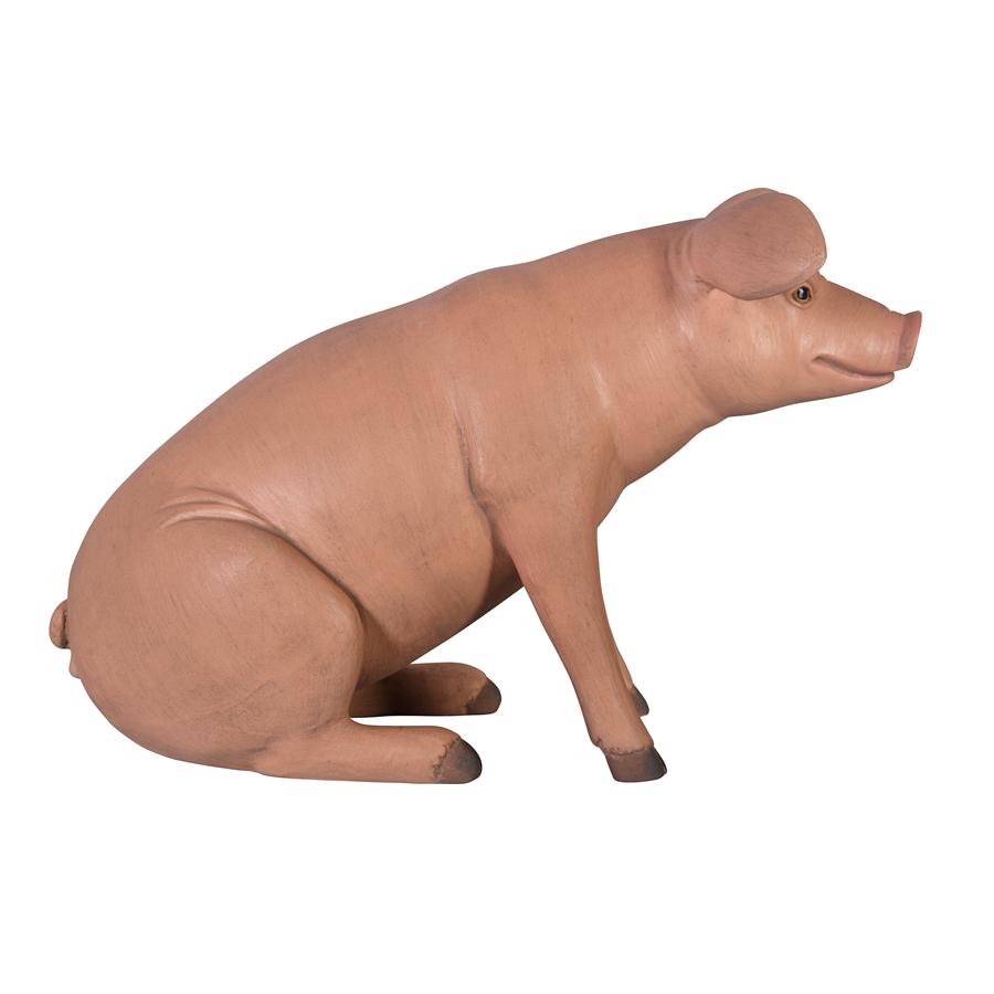 Sitting In Hog Heaven: Large Pig Statue