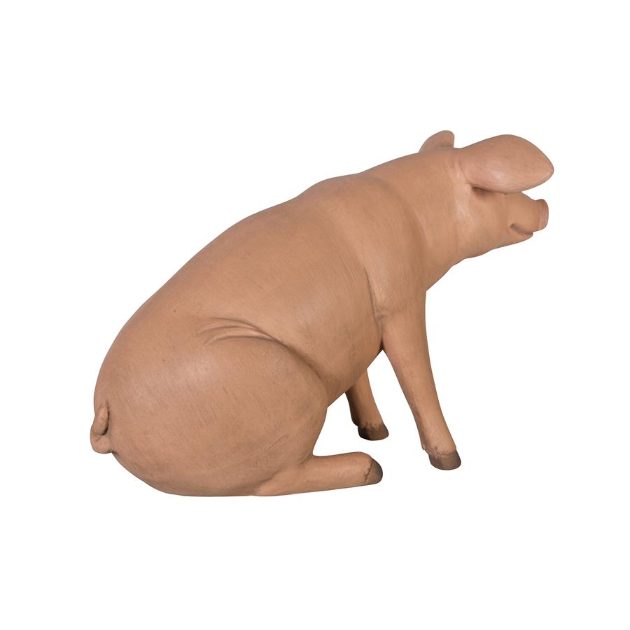 Sitting In Hog Heaven: Large Pig Statue