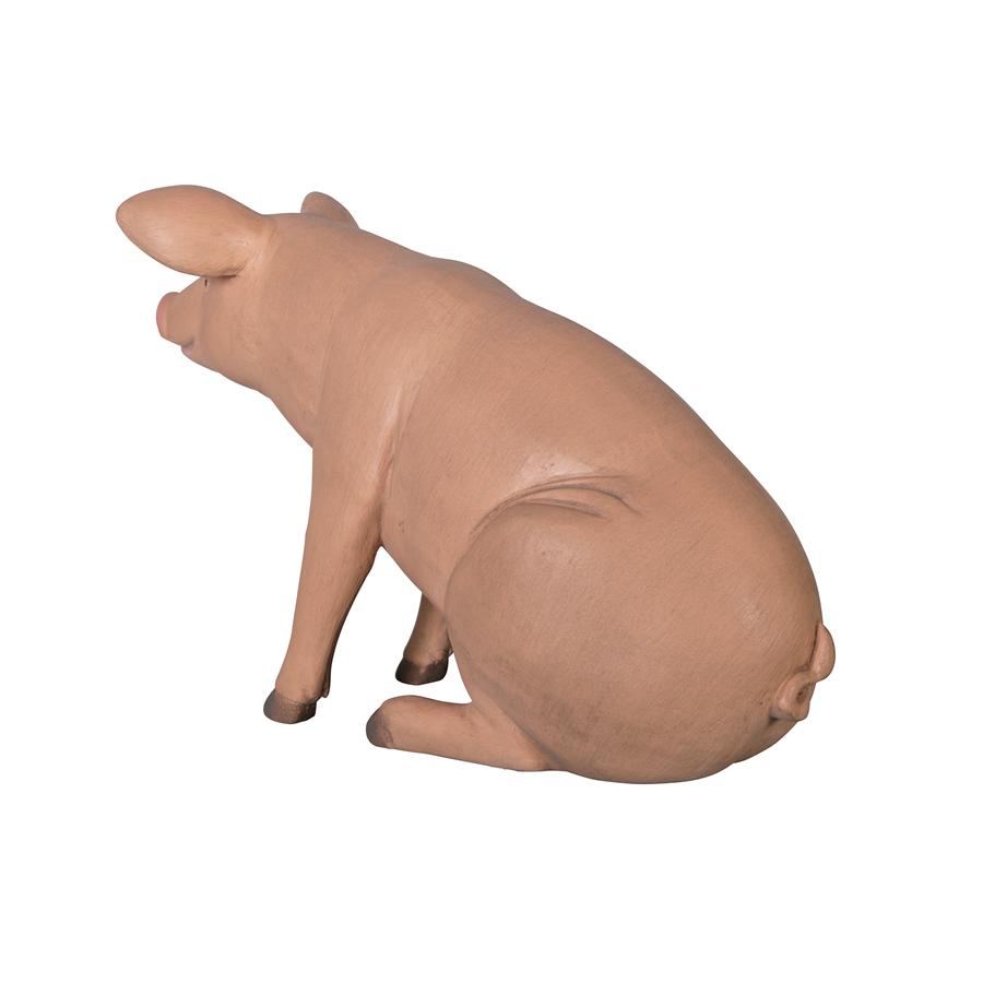 Sitting In Hog Heaven: Large Pig Statue