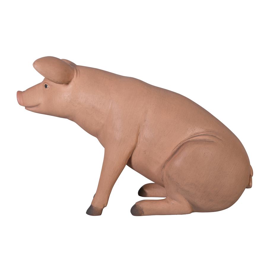 Sitting In Hog Heaven: Large Pig Statue