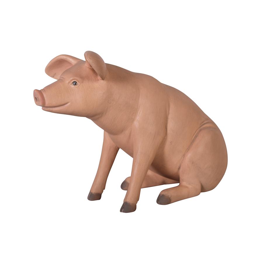 Sitting In Hog Heaven: Large Pig Statue