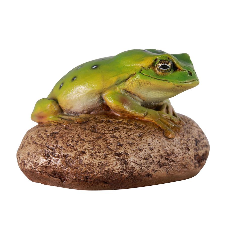 Finneas the Frog Garden Rock Sitting Toad Statue