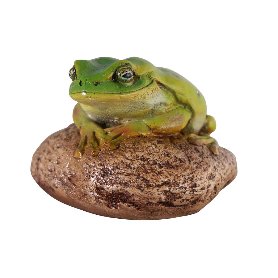 Finneas the Frog Garden Rock Sitting Toad Statue