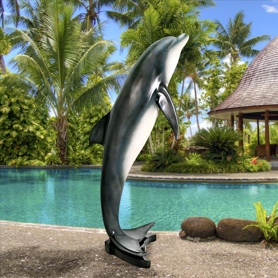 Leaping Sea Dolphin Statue: Large