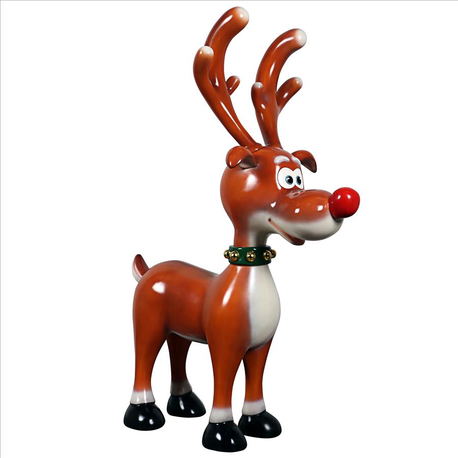 Jolly Holly, Santa’s Red-Nosed Christmas Reindeer Statue