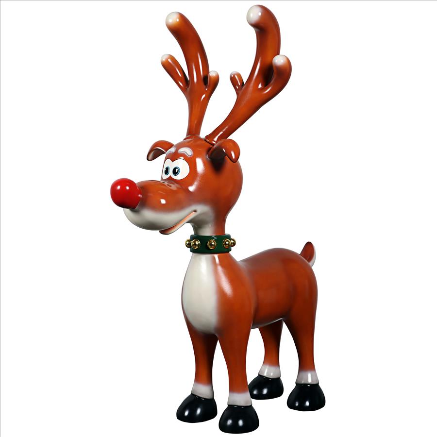 Jolly Holly, Santa’s Red-Nosed Christmas Reindeer Statue