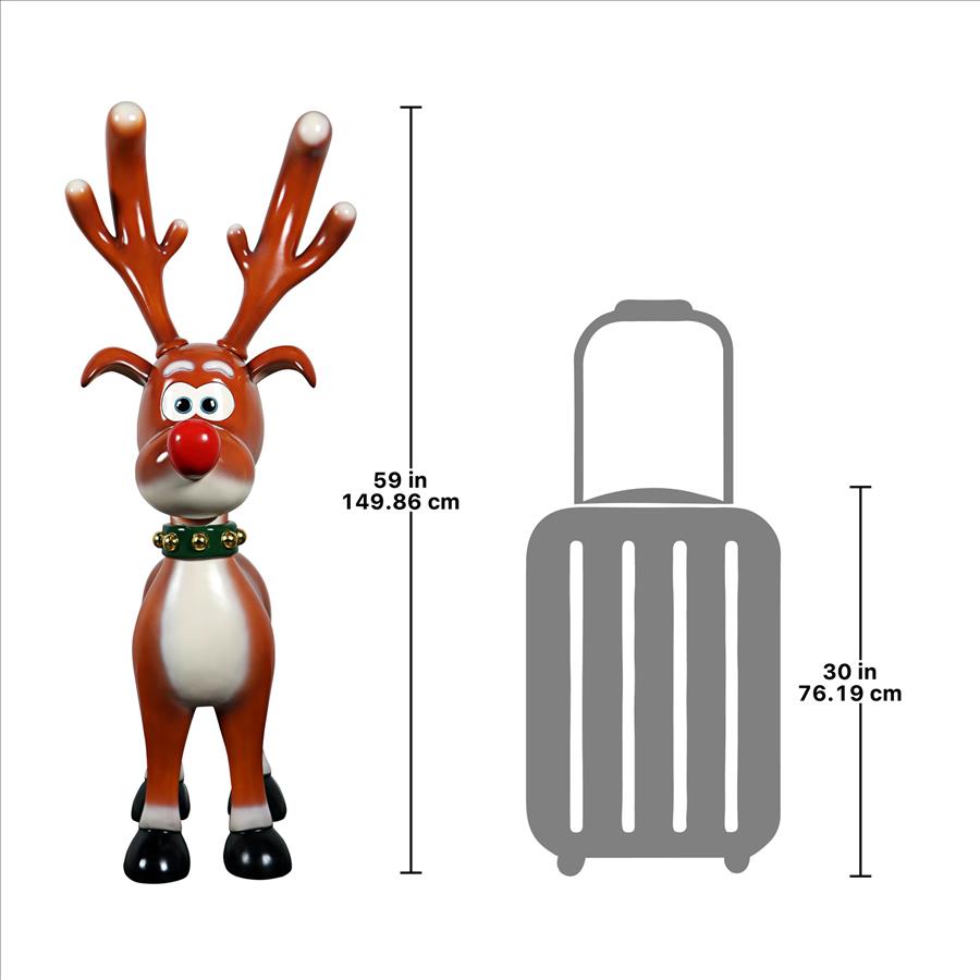 Jolly Holly, Santa’s Red-Nosed Christmas Reindeer Statue