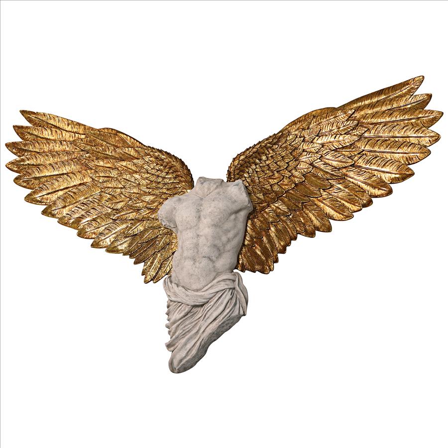 Take Flight Classical Male Torso Angel Wing Wall Sculpture