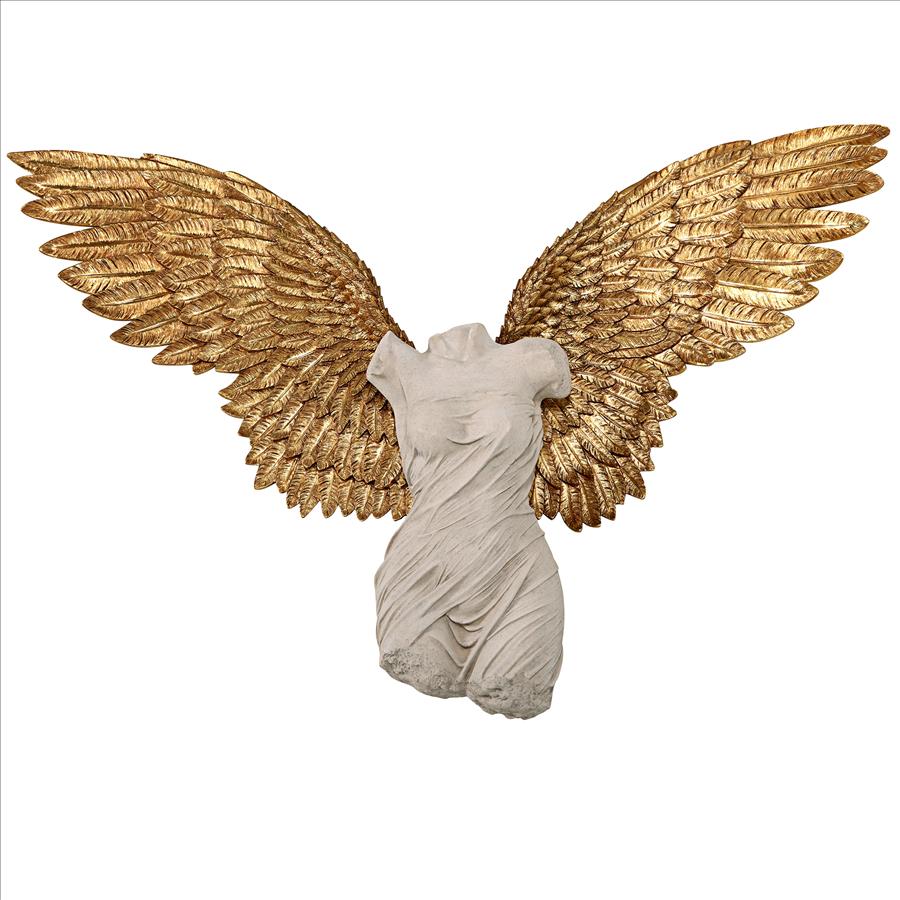 Take Flight Classical Female Torso Angel Wing Wall Sculpture