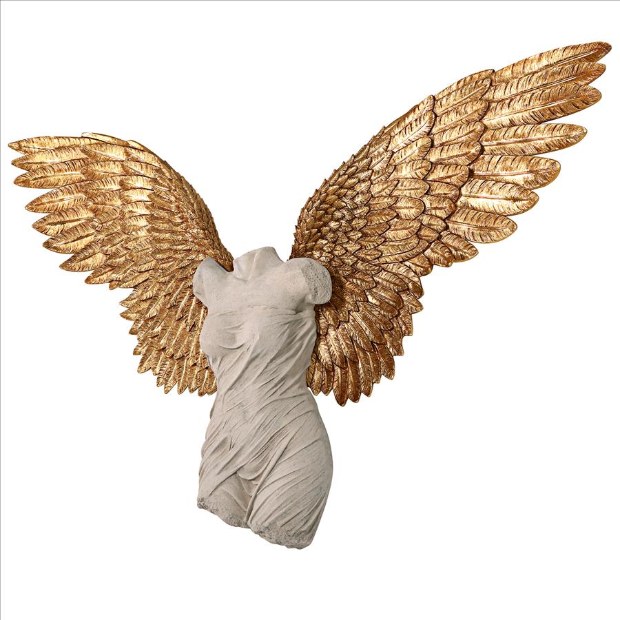 Take Flight Classical Female Torso Angel Wing Wall Sculpture