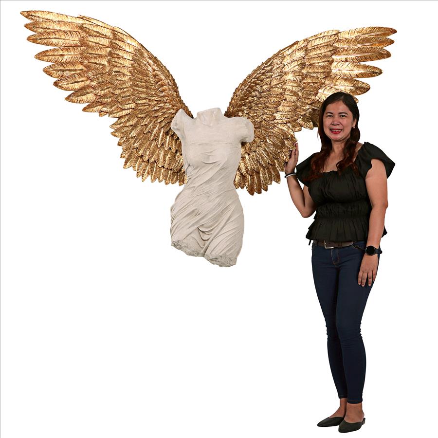 Take Flight Classical Female Torso Angel Wing Wall Sculpture