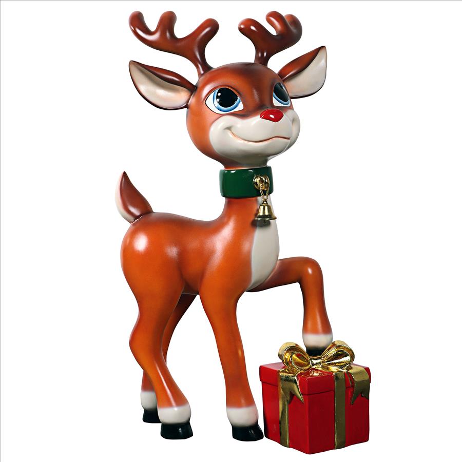 Belle, Santa's Red-Nosed Christmas Reindeer Statue