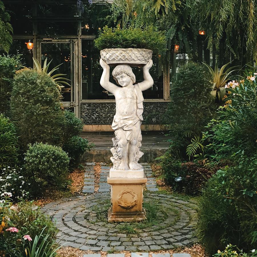 Young Bacchus with Basket Planter Garden Statue: Bacchus Right