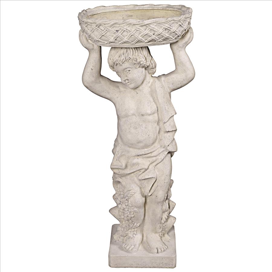 Young Bacchus with Basket Planter Garden Statue: Bacchus Right