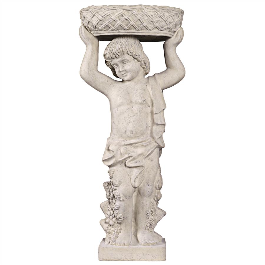 Young Bacchus with Basket Planter Garden Statue: Bacchus Right