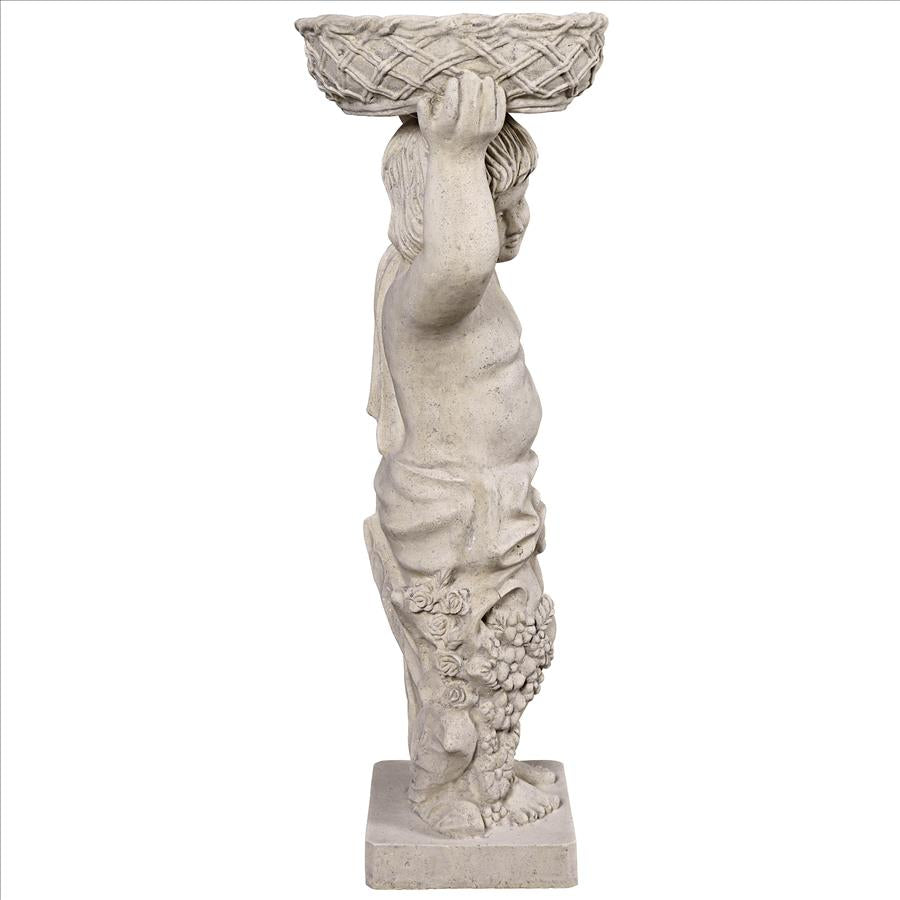 Young Bacchus with Basket Planter Garden Statue: Bacchus Right