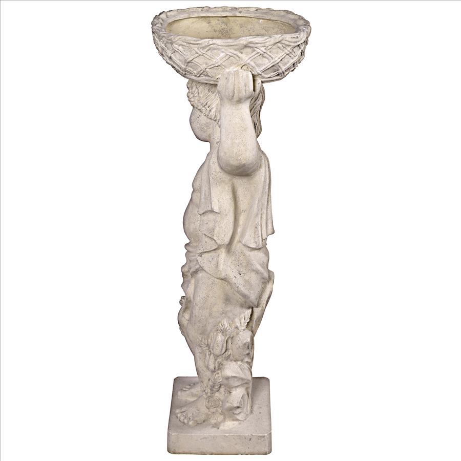 Young Bacchus with Basket Planter Garden Statue: Bacchus Right