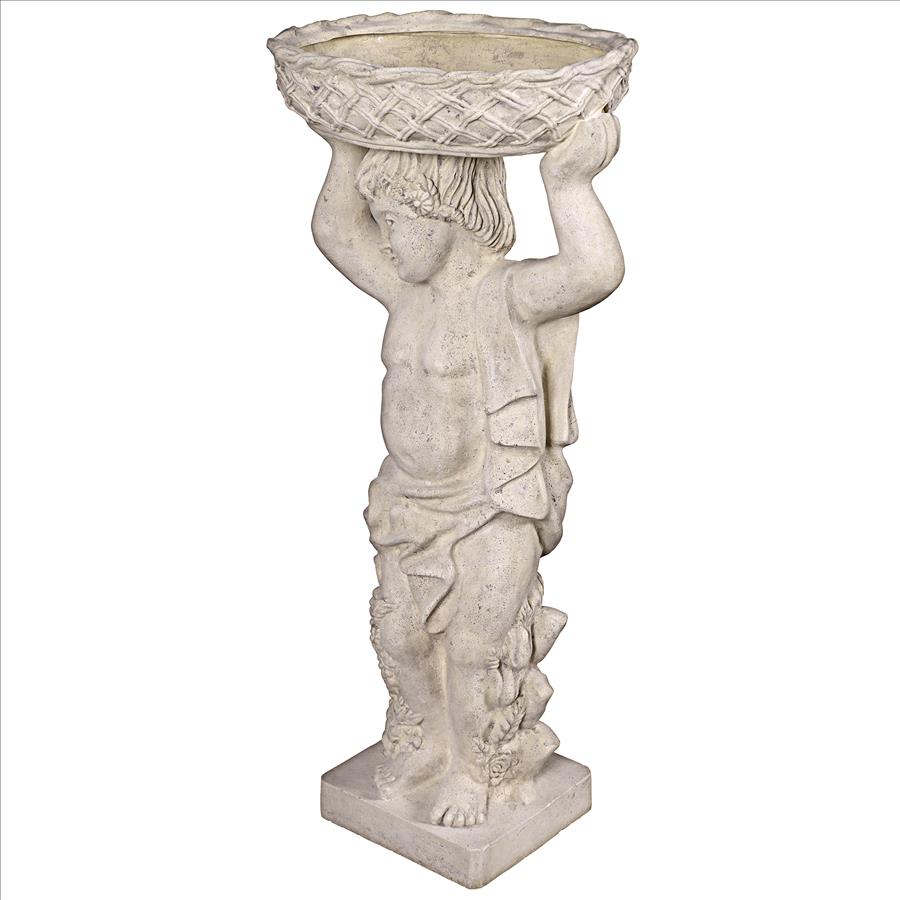 Young Bacchus with Basket Planter Garden Statue: Bacchus Right