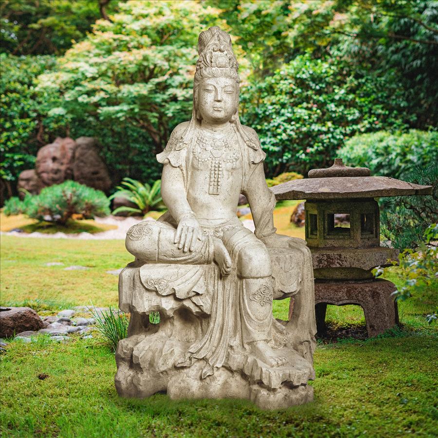 The Resting Asian Goddess Guan Yin Garden Statue