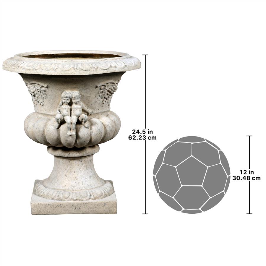 Grape Harvest Cherub Architectural Garden Urn: Each